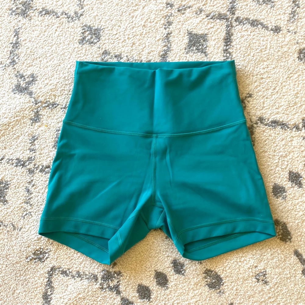 Lululemon Wunder Train High -Rise Short 4”; limited edition color: Teal Lagoon